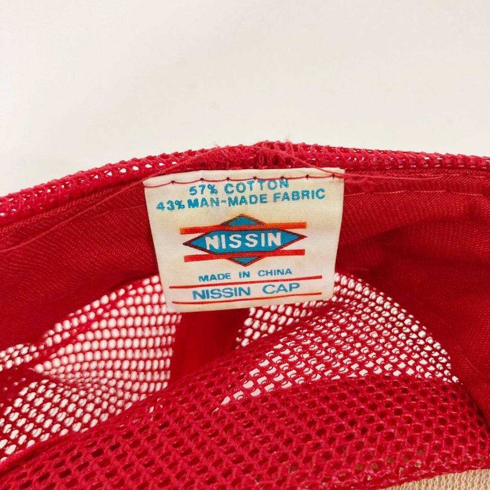 Vintage French Quarter Trucker Snap Back Mesh Hat Red Cord Nissin Cap - Picture 5 of 5